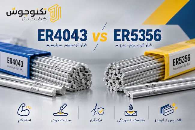مقایسه فیلر جوشکاری آلومینیوم ER4043 و ER5356