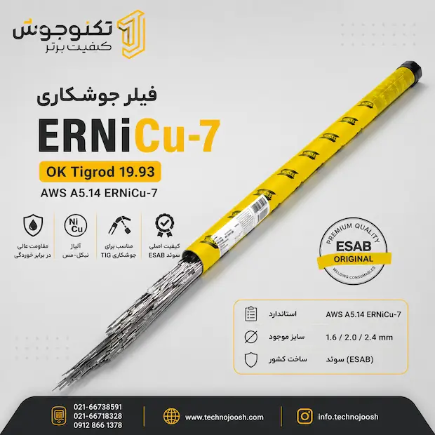 nicu7 فیلر جوشکاری ERNiCu-7 ایساب