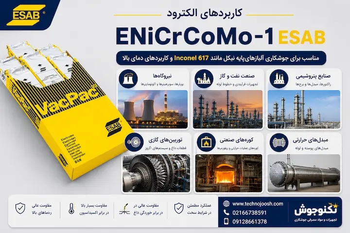 الکترود ENiCrCoMo-1 ایساب کاربردهای الکترود ENiCrCoMo-1
