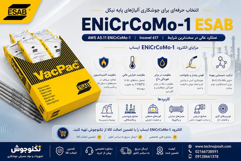 الکترود ENiCrCoMo-1 ایساب پیشنهاد آلیاژ 617